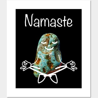 Rockhound Lotus Yoga Pose - Funny Namaste Mental Health Rockhounding Posters and Art